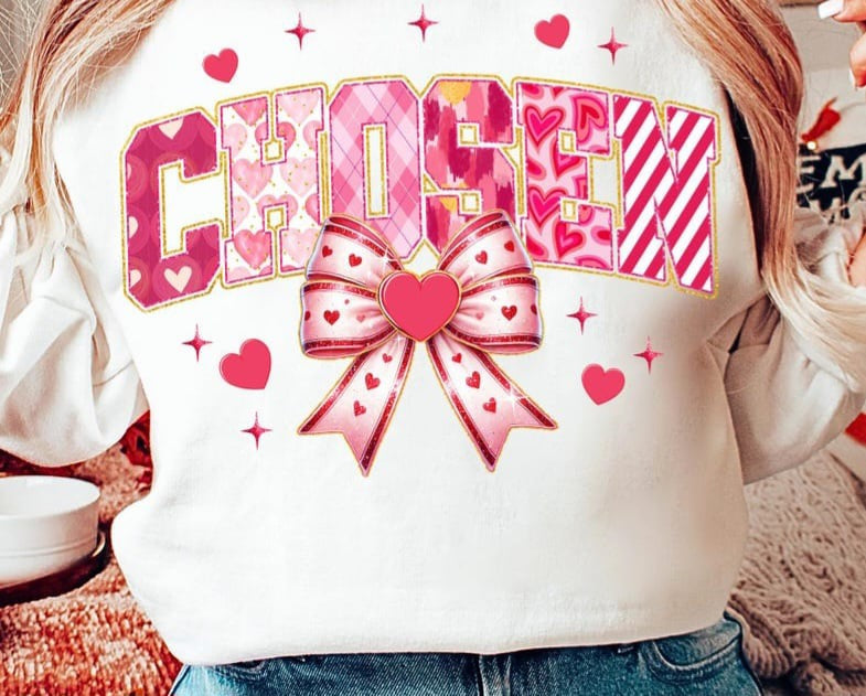 Chosen valentine font 75884 DTF transfer