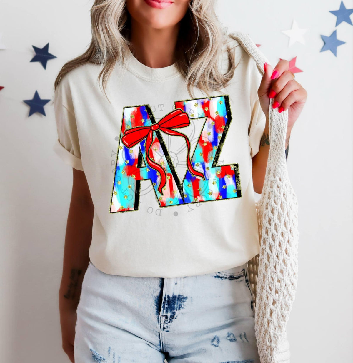 Patriotic brushstroke states DTF transfers