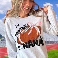 Football nana black font ball with pink bow (HW) 50231 DTF transfer