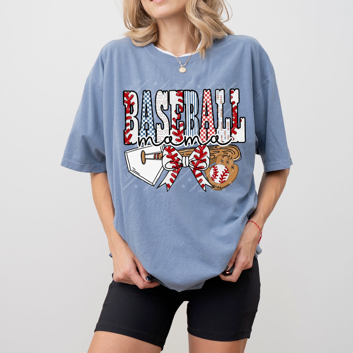 Baseball Mama (base,bow,glove) (MZ) DTF Transfer