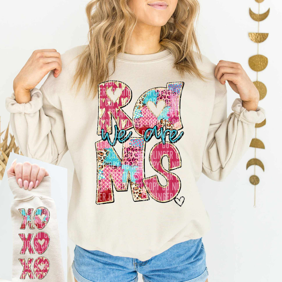 We are rams valentine filled FRONT (caplinger) 75104 DTF transfer