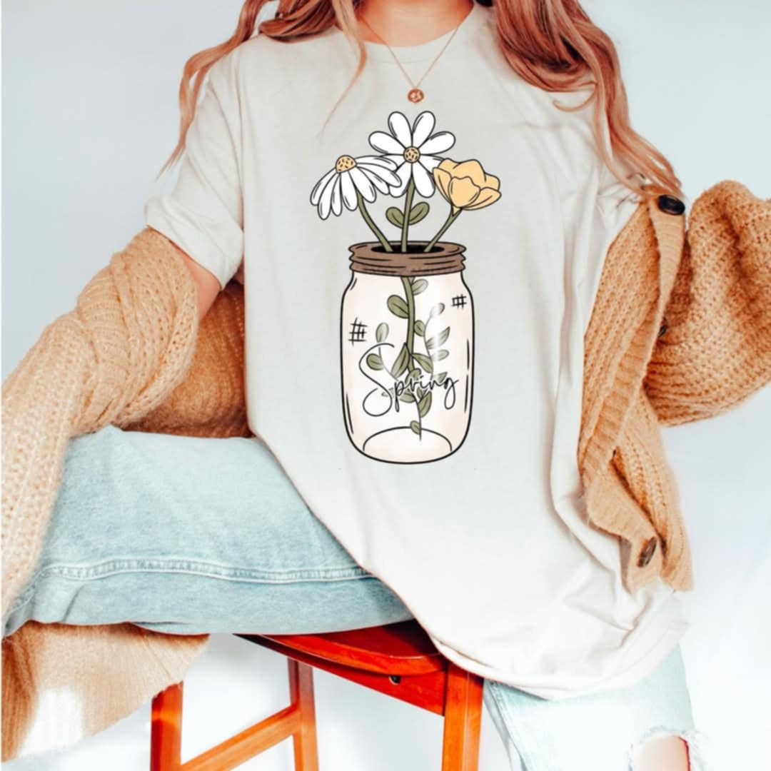 Spring mason jar (CMD) 96158 DTF transfer