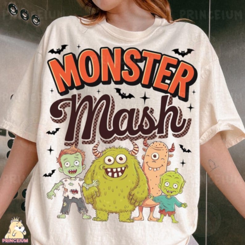 Monster Mash with monsters 111174 DTF transfer