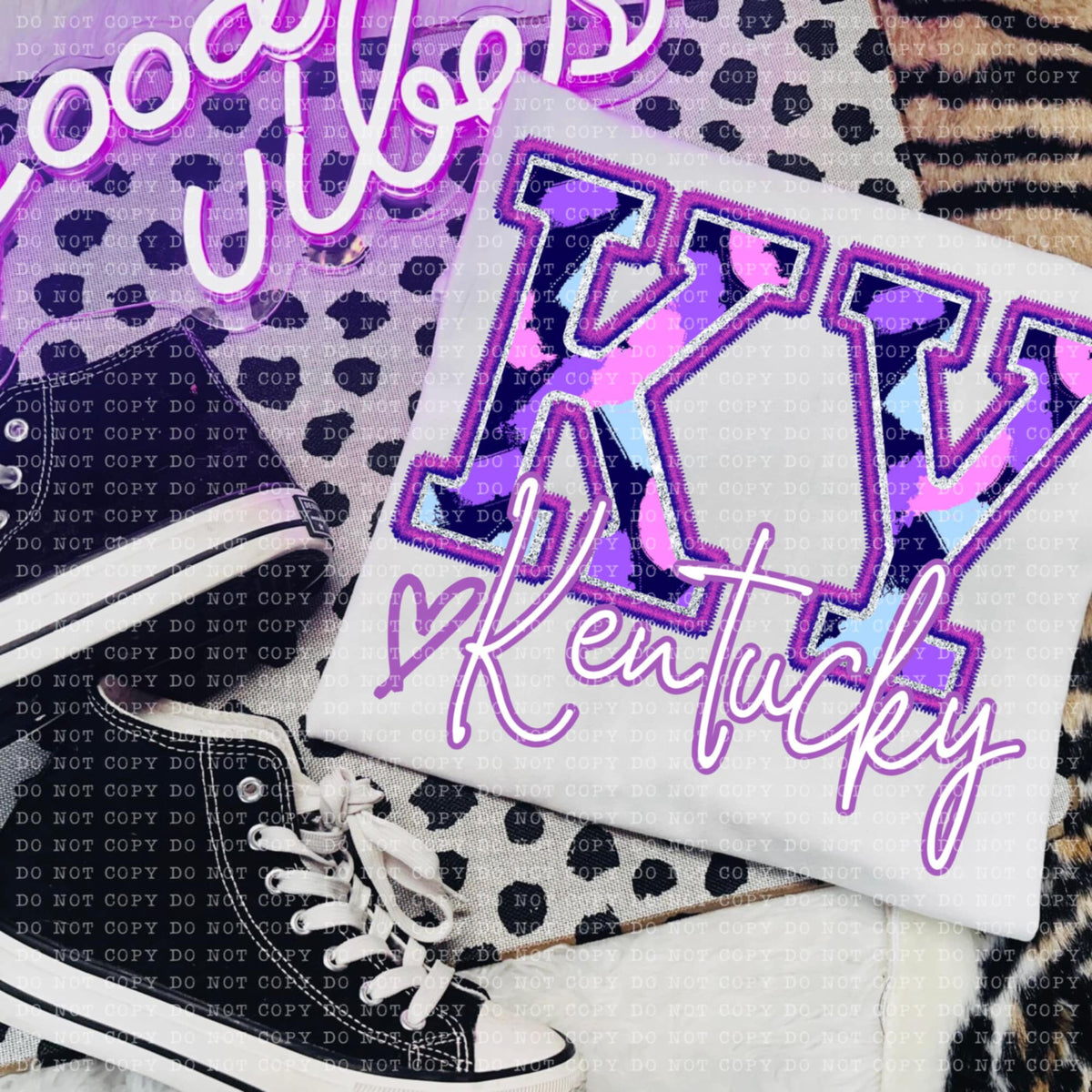 KY kentucky purple brushstrokes (ECHT) 94050 DTF transfer