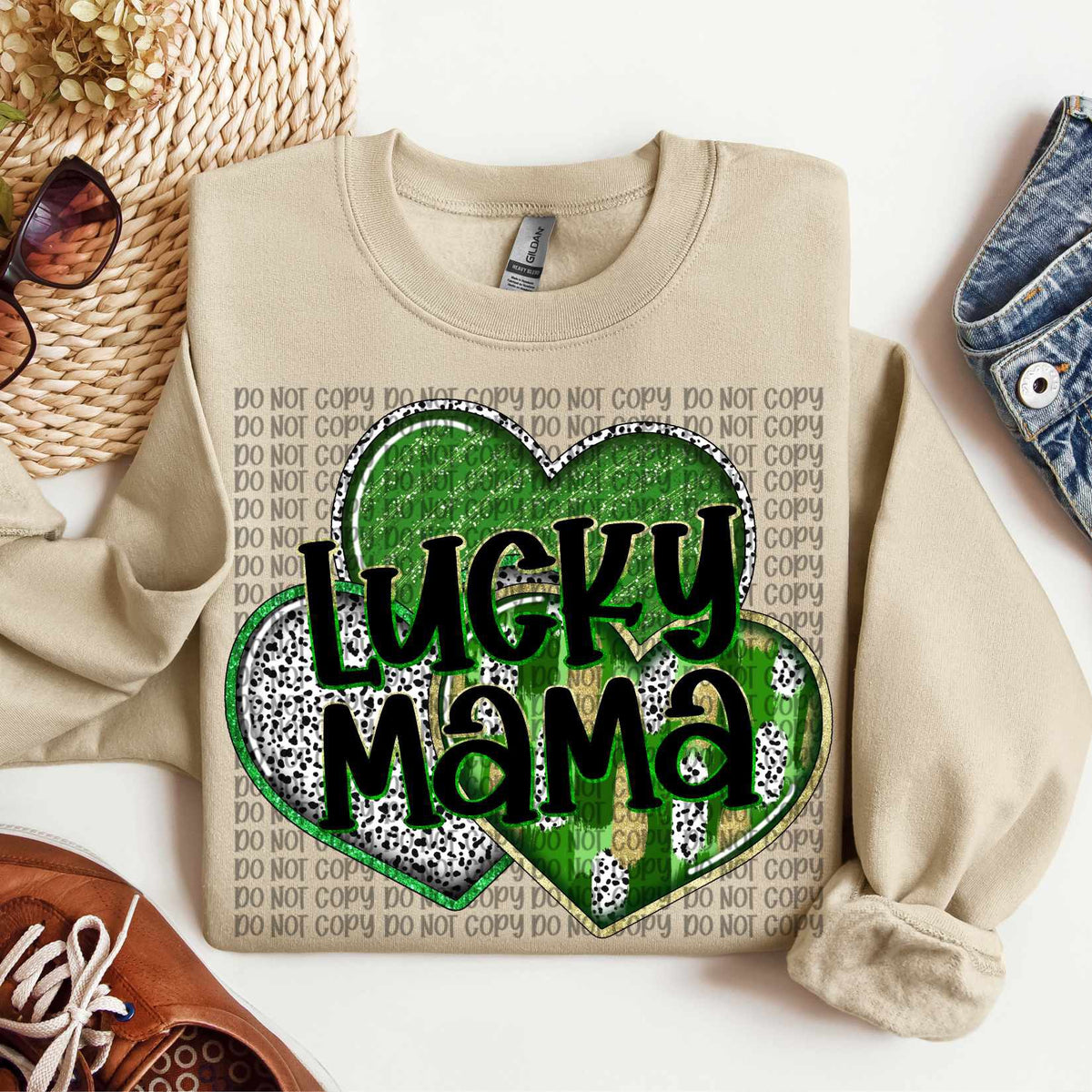 Lucky mama triple hearts (VP) 80727 DTF transfer