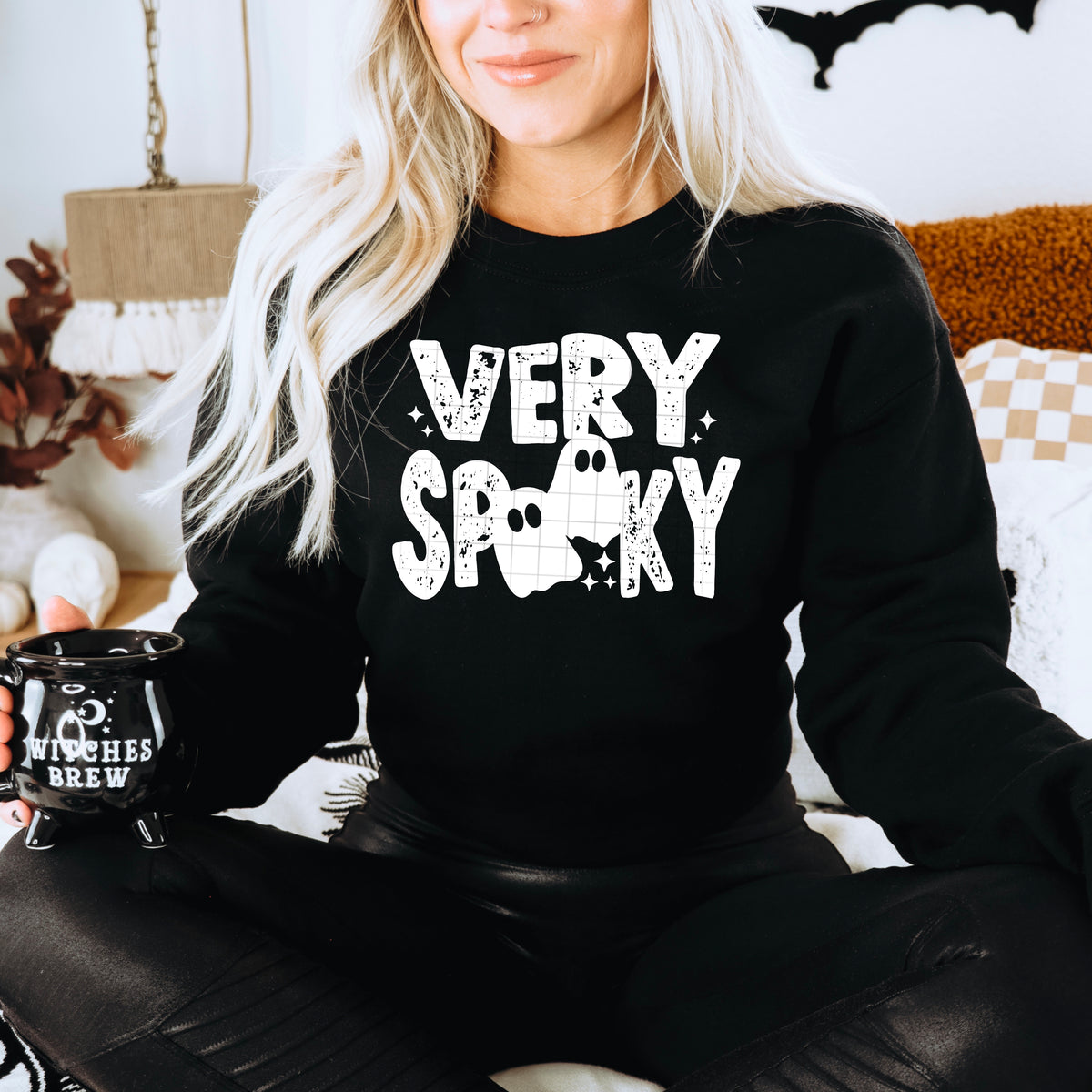 Very Spooky with two ghosts WHITE CSC DTF transfer