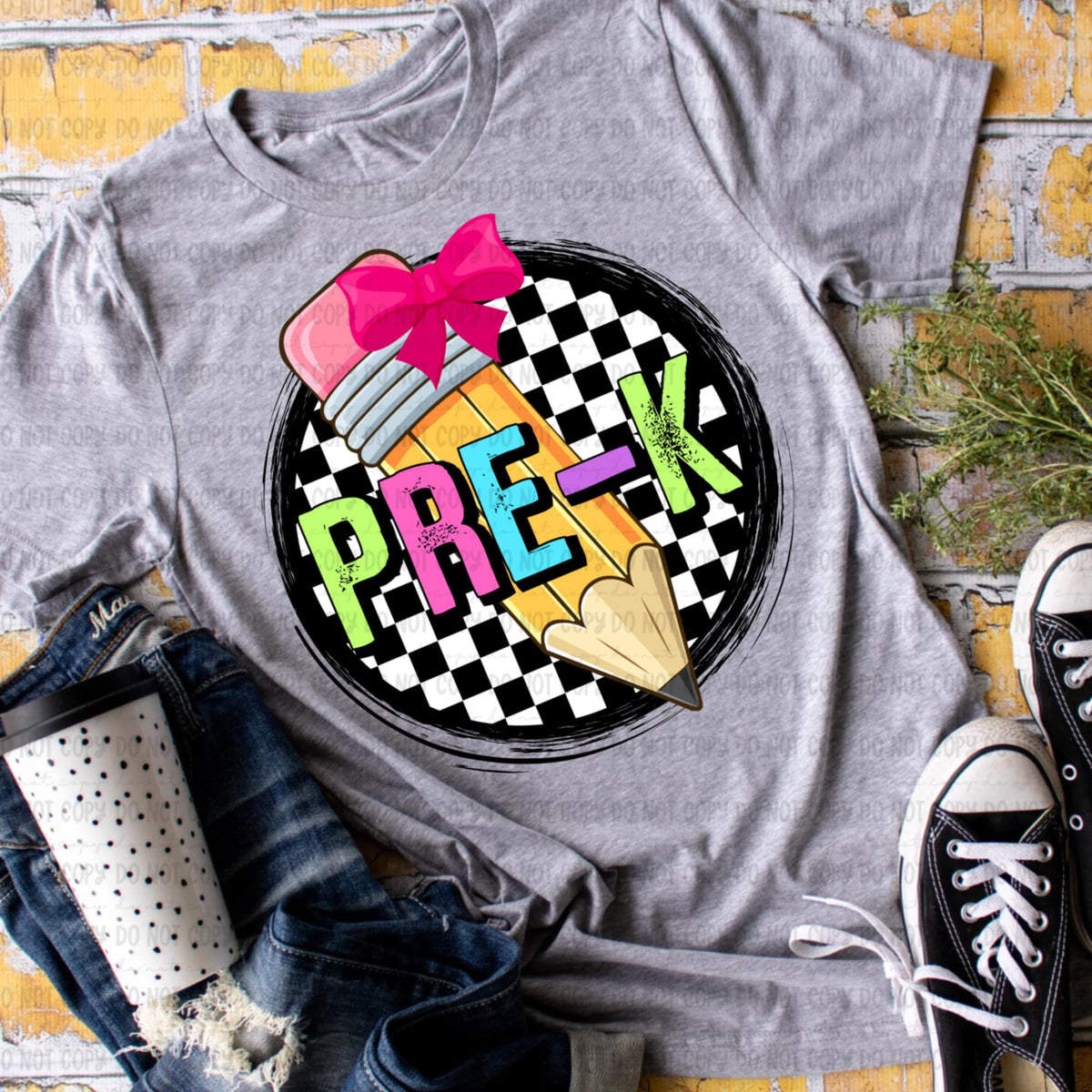 Pre-k retro circle GIRL 106552 DTF transfer