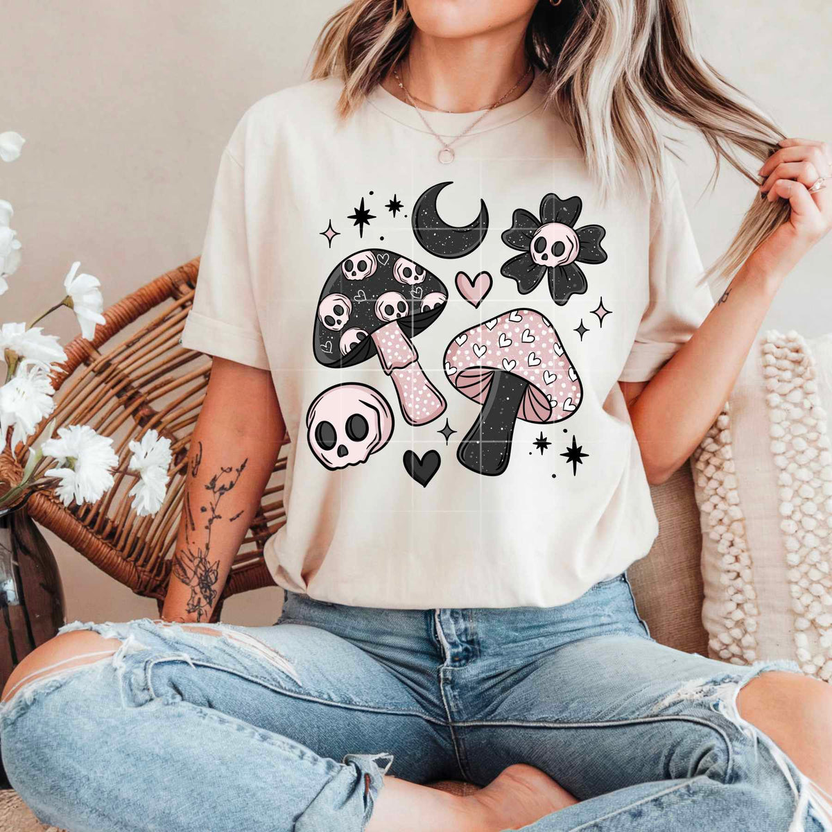 Skull mushrooms (CSC) 80624 DTF transfer
