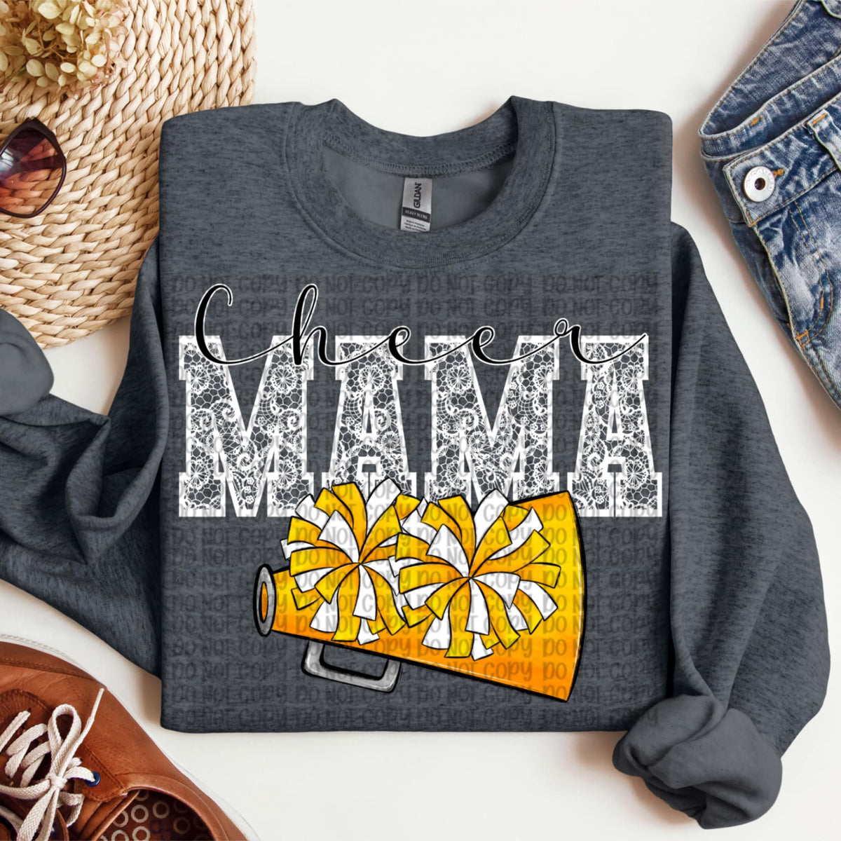 Cheer mama yellow megaphone (VP) 91936 DTF transfer