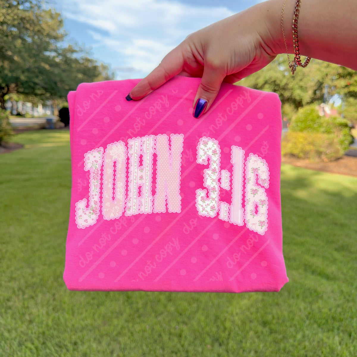 John Pink Lace Sunday special DTF transfer
