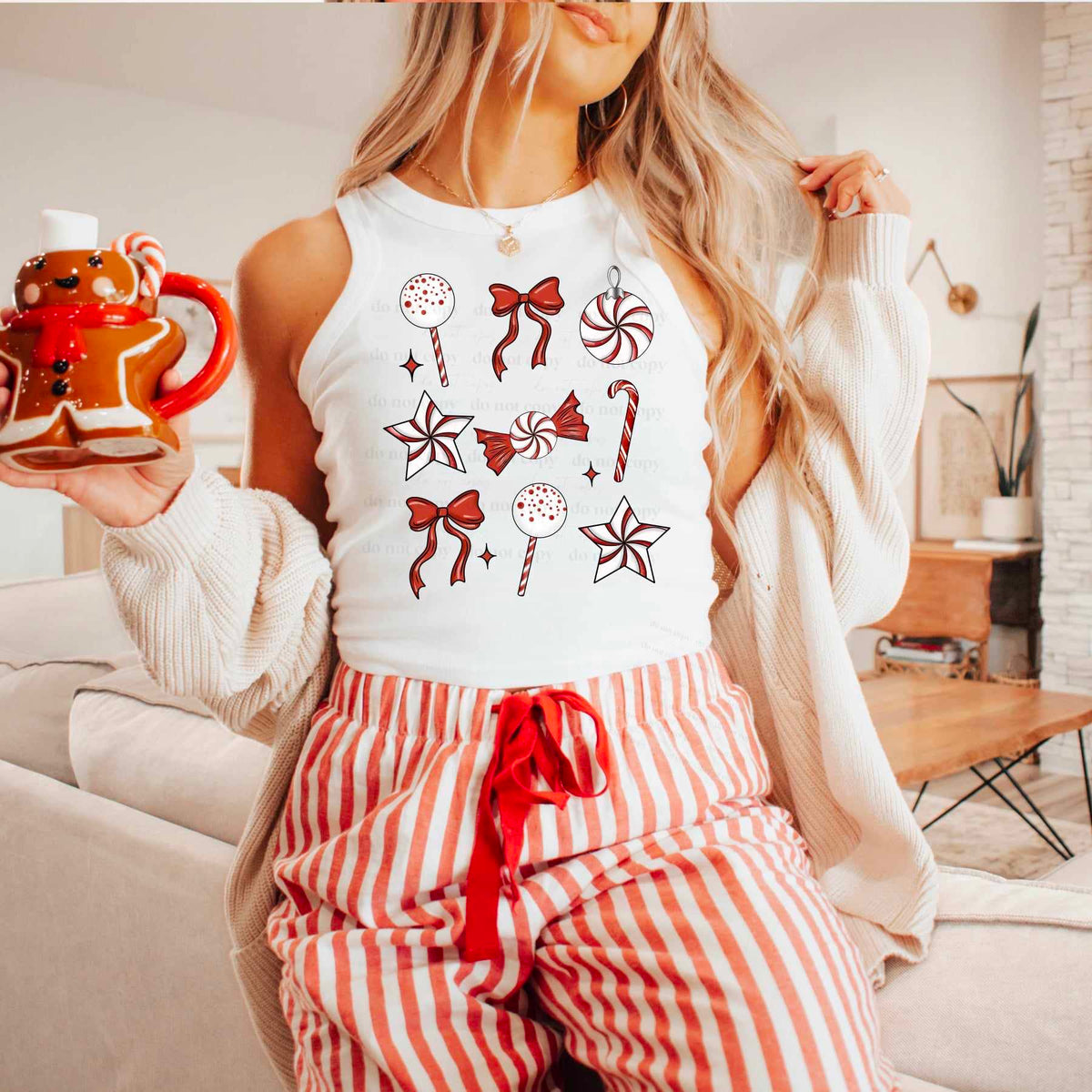 Christmas candy grid (CSC) 55612 DTF transfer