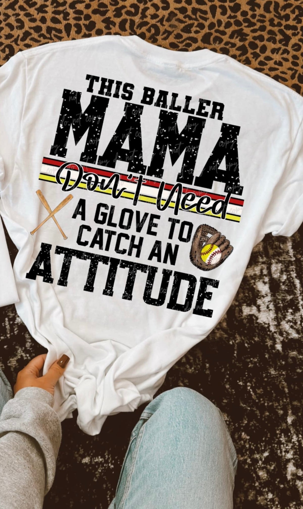 This baller mama don’t need a glove to catch an attitude (VIRGO) 90605 DTF transfer