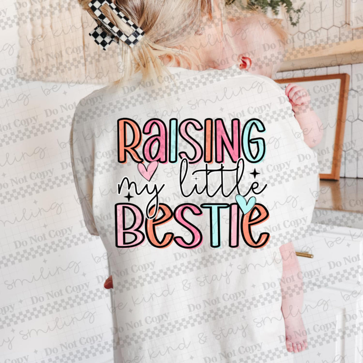 Raising my little bestie colorful DTF transfer