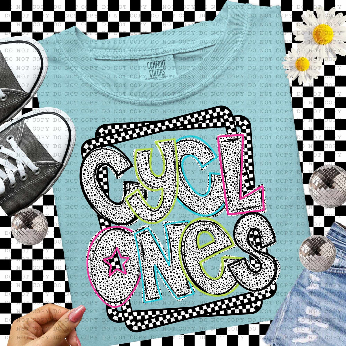 Cyclones Dalmatian filled mascots (ECHT) 55137 DTF transfer