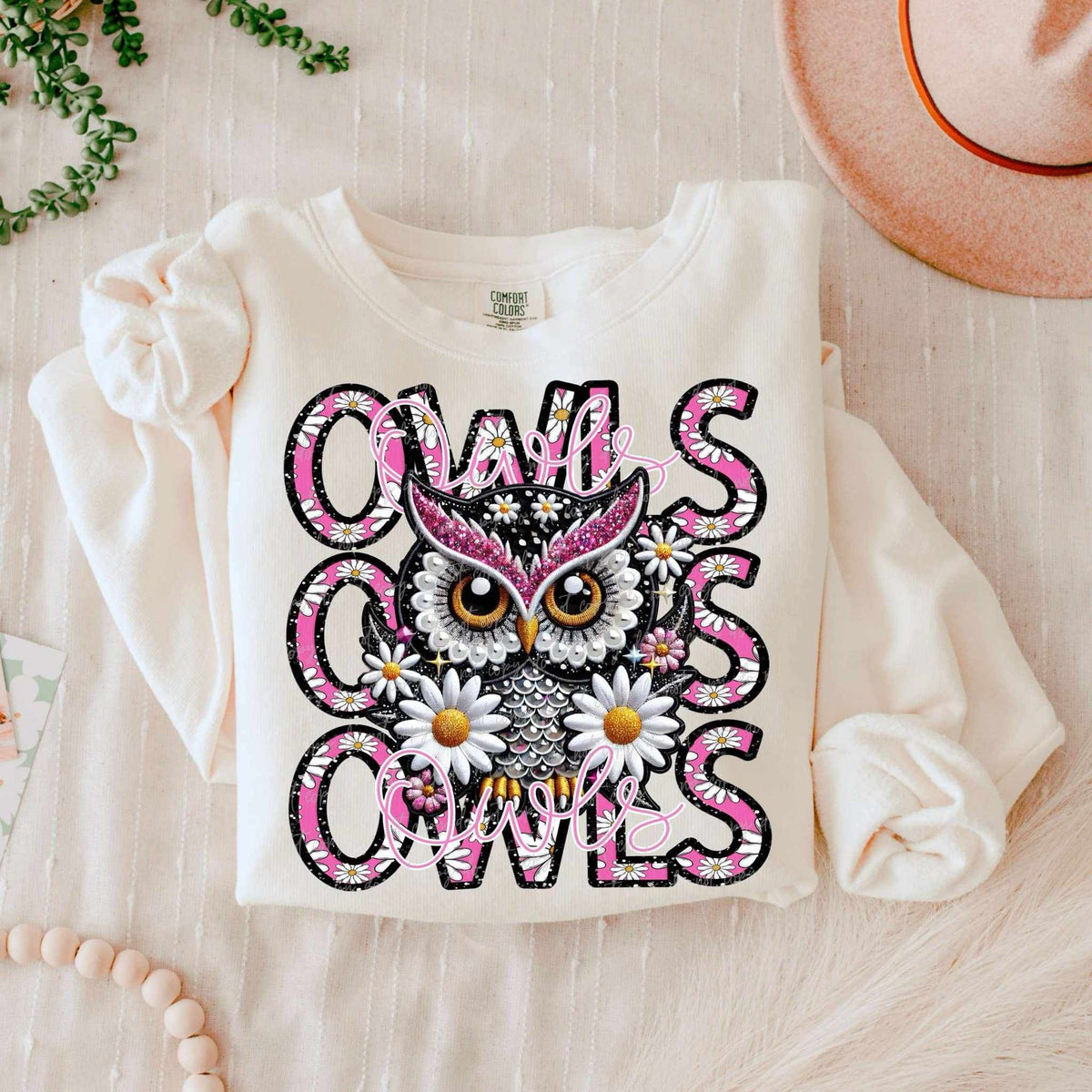 Owls floral stacked 80675 DTF transfer