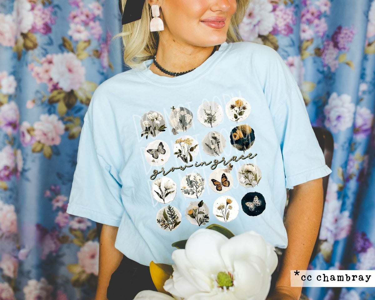 Grow in grace circle florals (PHDC) DTF Transfer