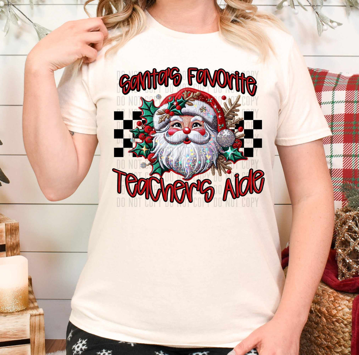 Santa’s favorite teachers aide (caplinger) 62852 DTF transfer