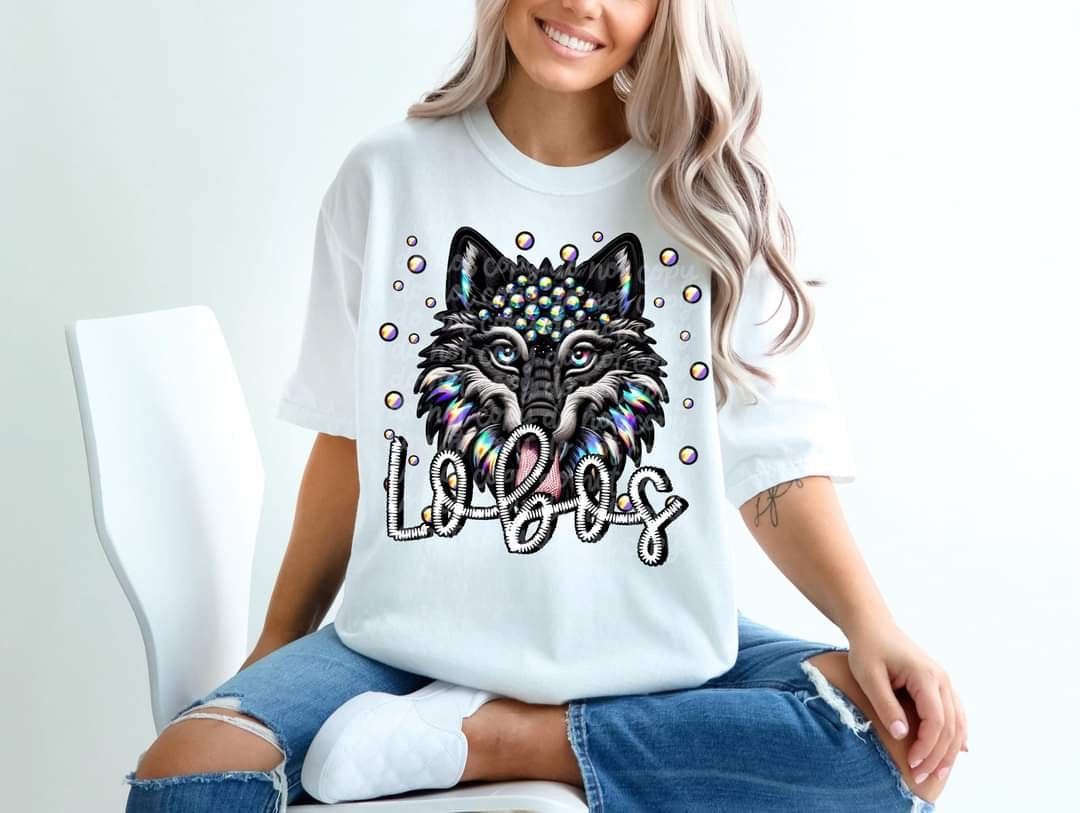 Lobos bedazzled mascot 53568 DTF transfer
