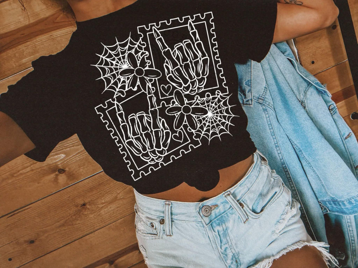 Skellie and Stamps white (lyttle) DTF transfer