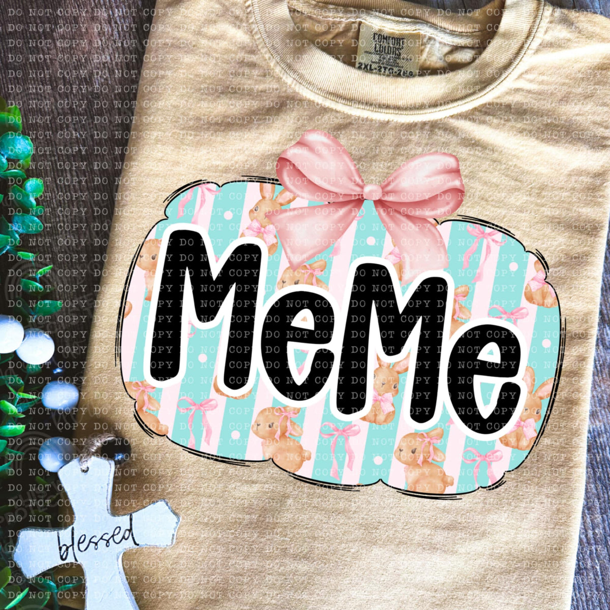 Meme bunny background (ECHT) 85658 DTF transfer