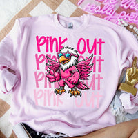 Pink out stacked Eagle character 60046 DTF transfer