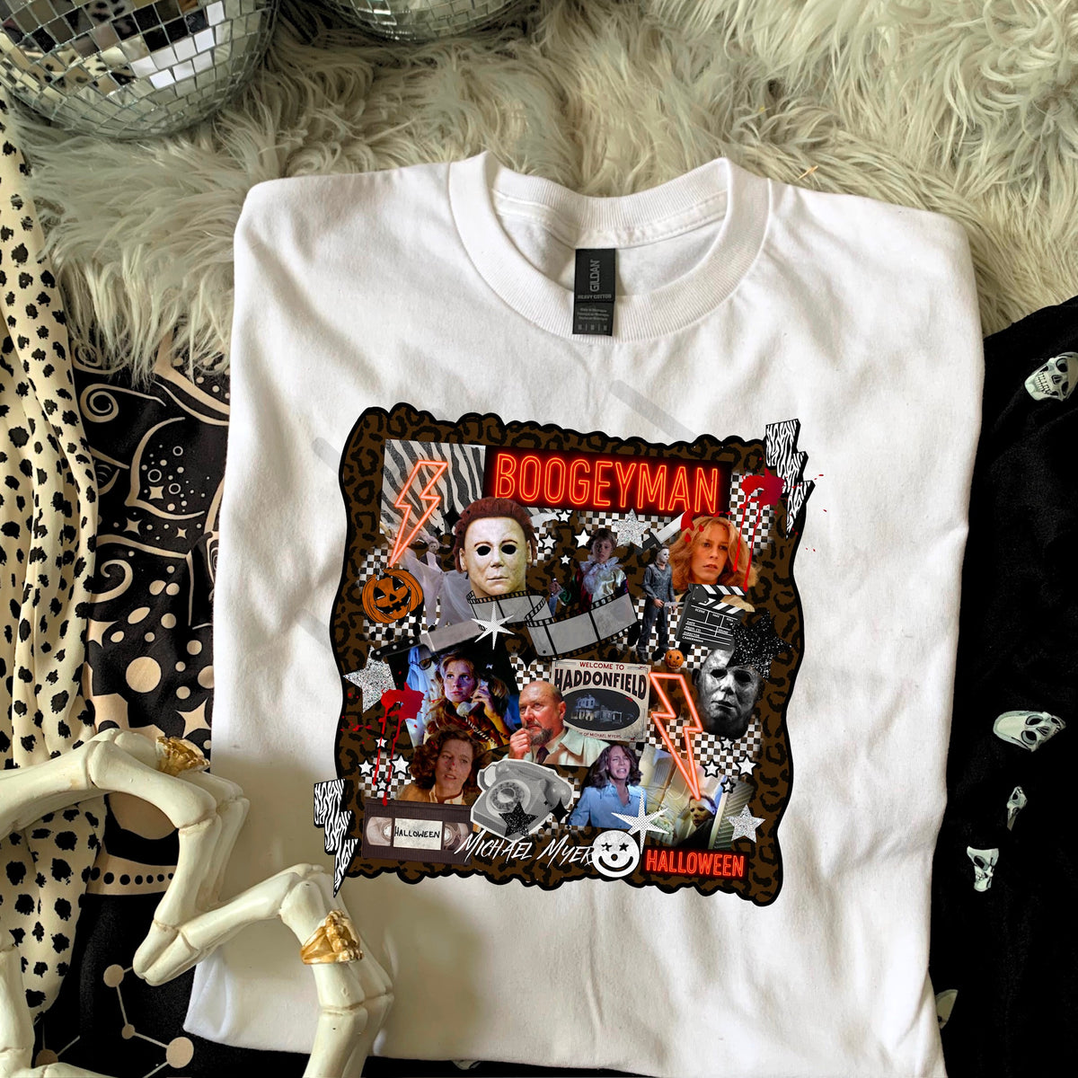 Mike Collage boogeyman collage leopard background 110687 DTF transfer