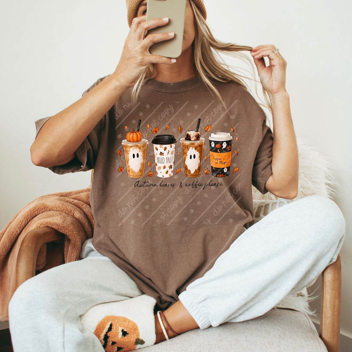 Coffee please ghost drinks black DTF Transfer