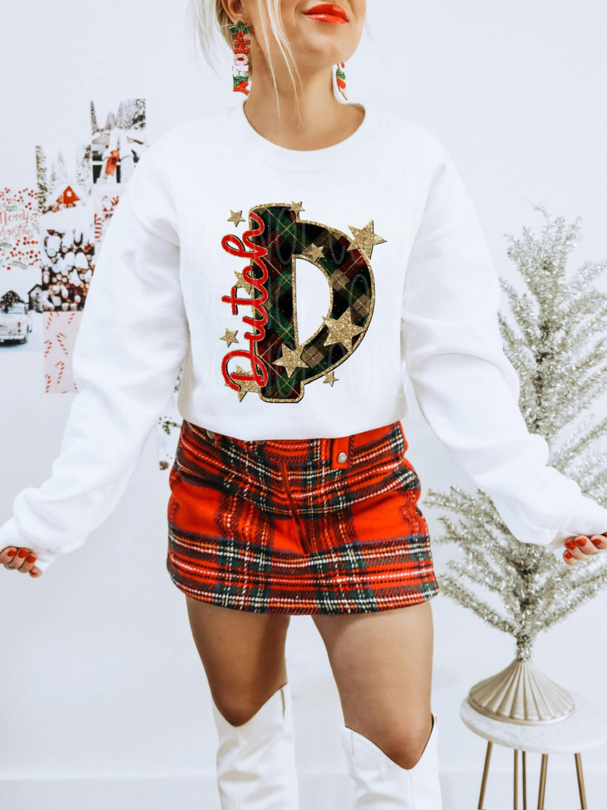 Dutch plaid and gold stars (PH) DTF Transfers