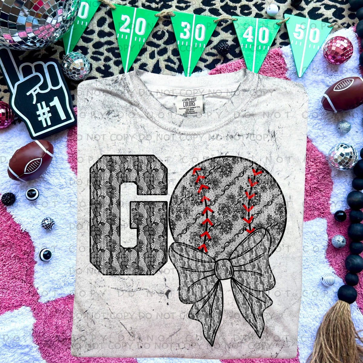 Go baseball with bow (Caplinger) 87844 DTF transfer