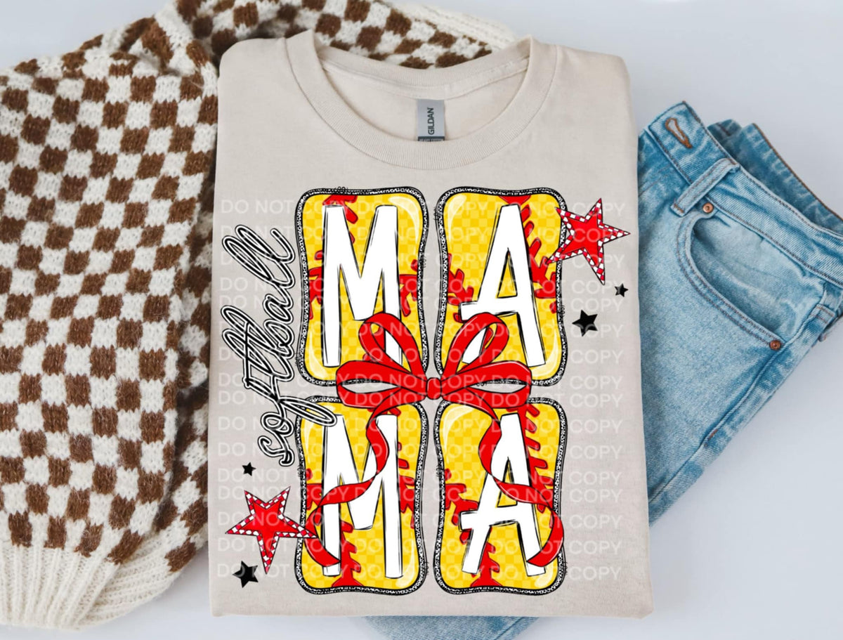 Softball mama blocks (SCG) 92256 DTF transfer