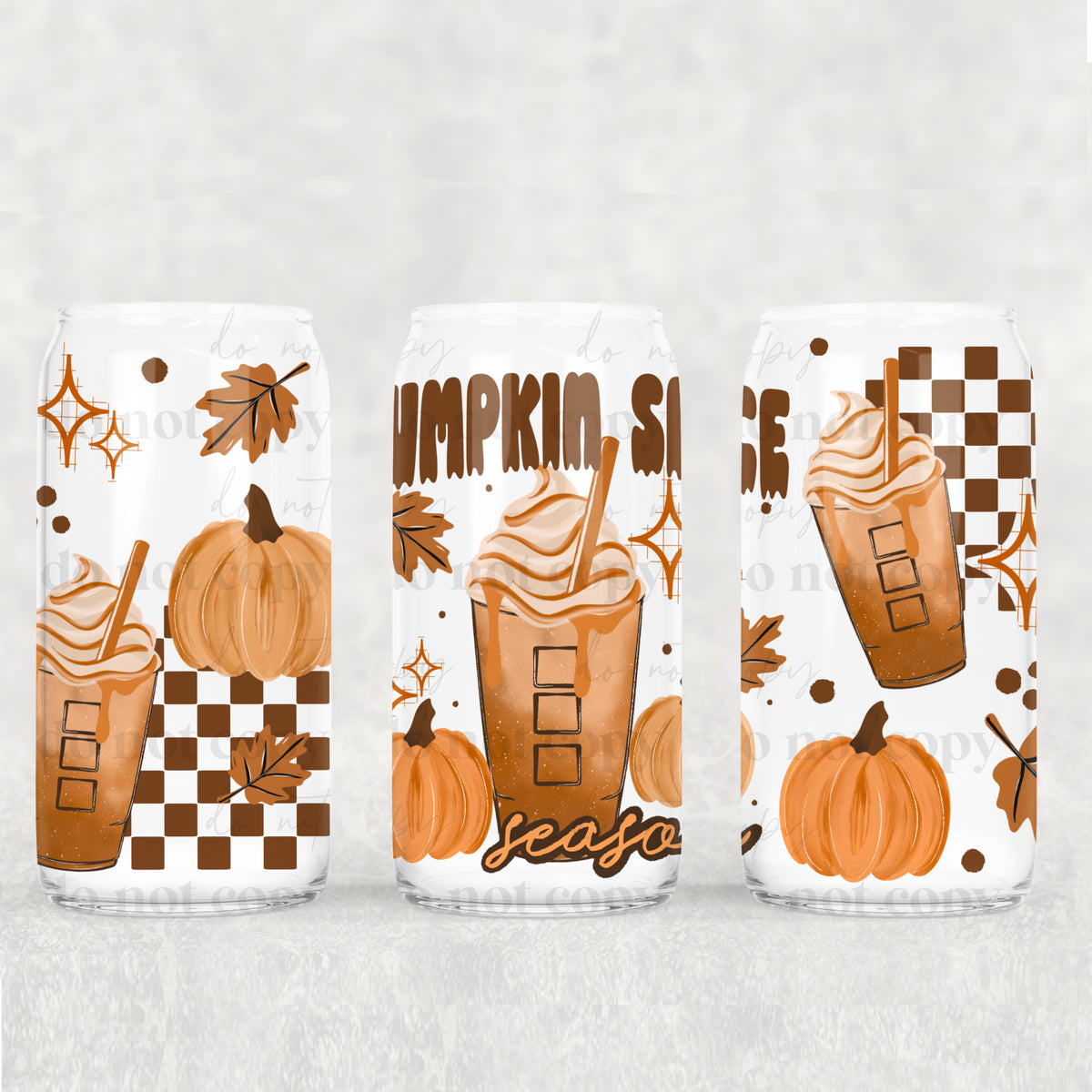 Pumpkin spice season frappe (CSC) UV DTF WRAP