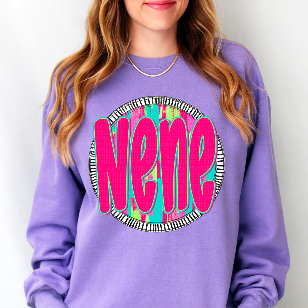 Nene pink font circle 106170 DTF transfer