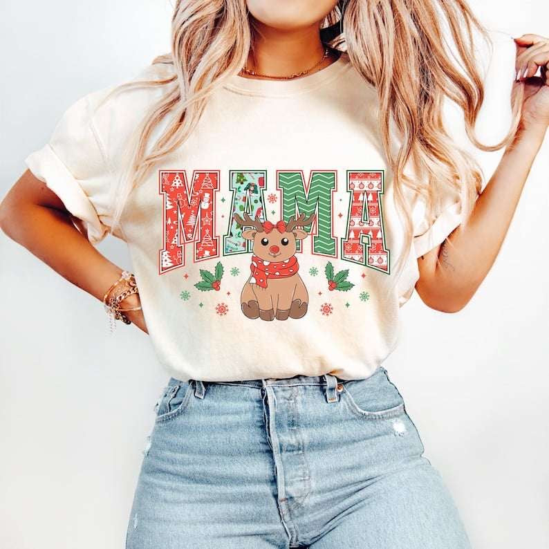 Mama with reindeer 62210 DTF transfer