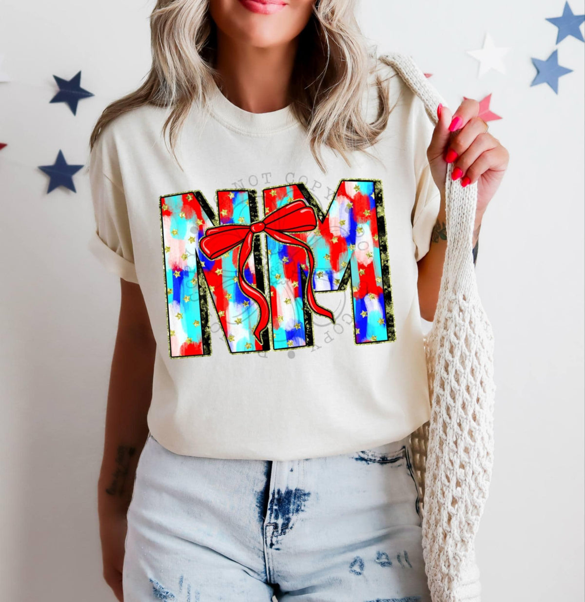 Patriotic brushstroke states DTF transfers