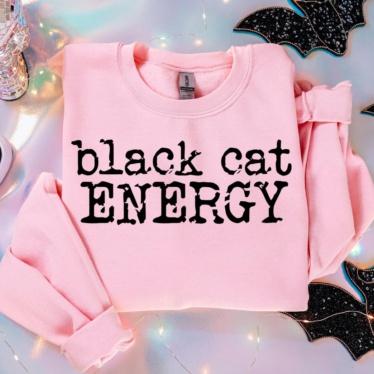 Black Cat Energy black font (abd) DTF transfer