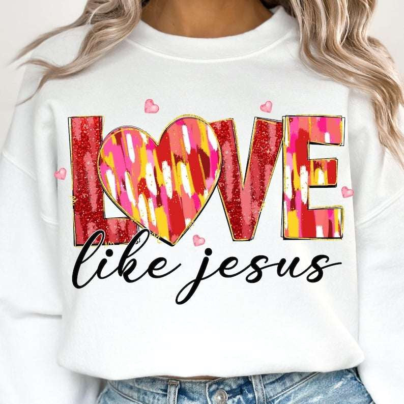 Love like Jesus red and yellow brushstroke 70791 DTF transfer