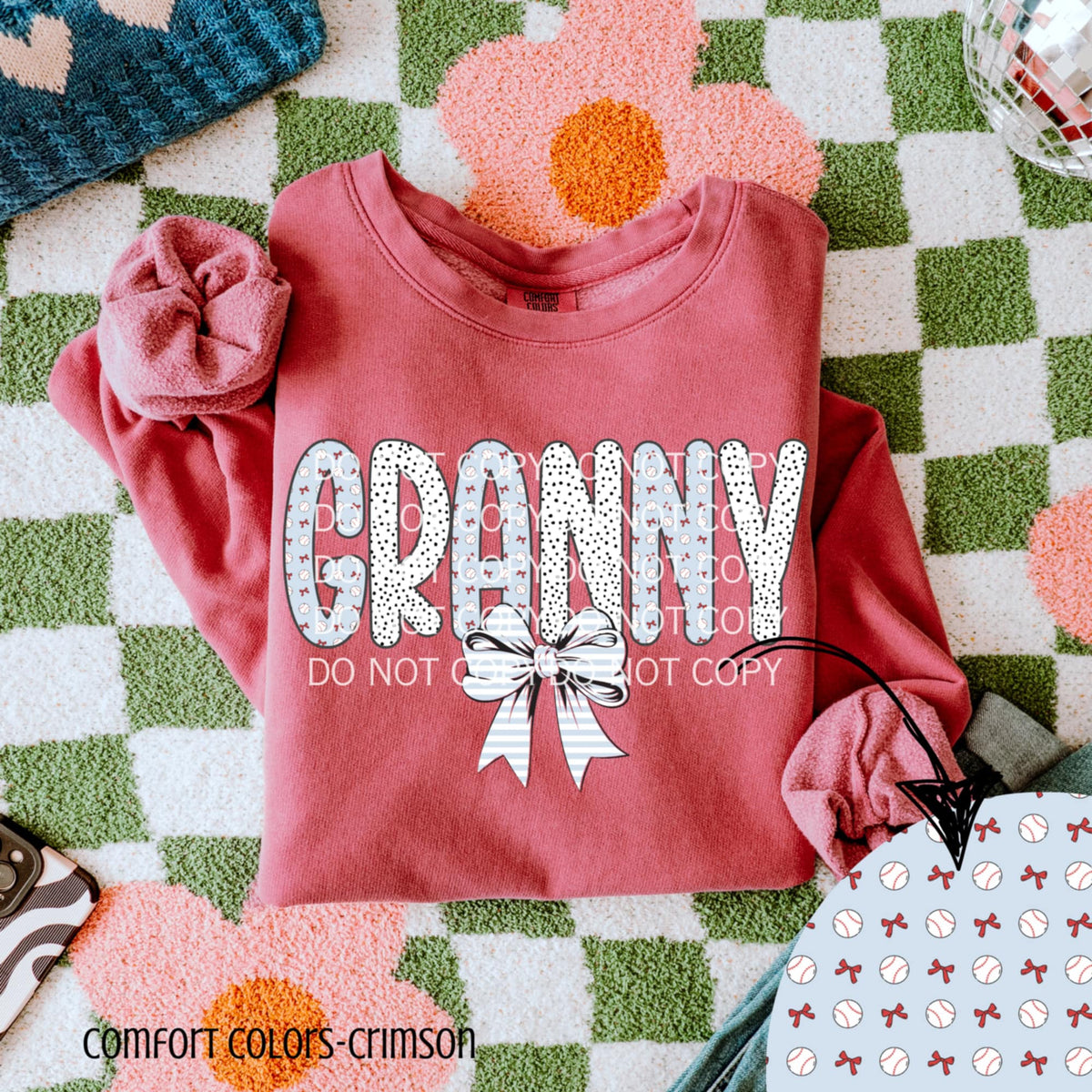 Granny baseball letters (CSG) 90203 DTF transfer