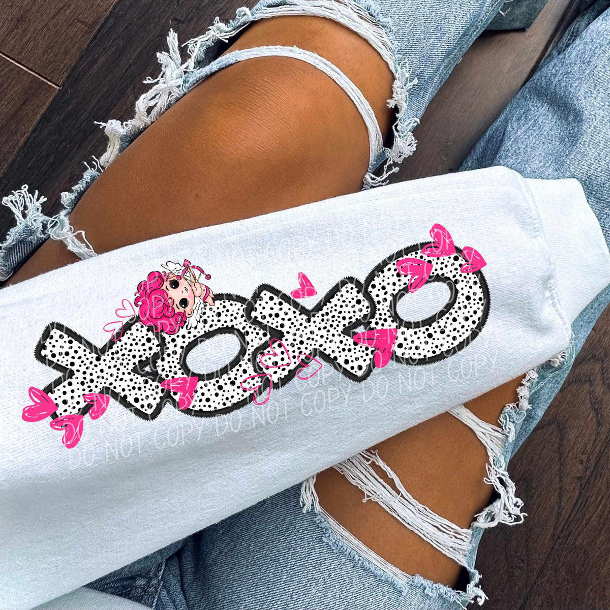 Xoxo Cupid sleeve (CITY) 75756 DTF transfer