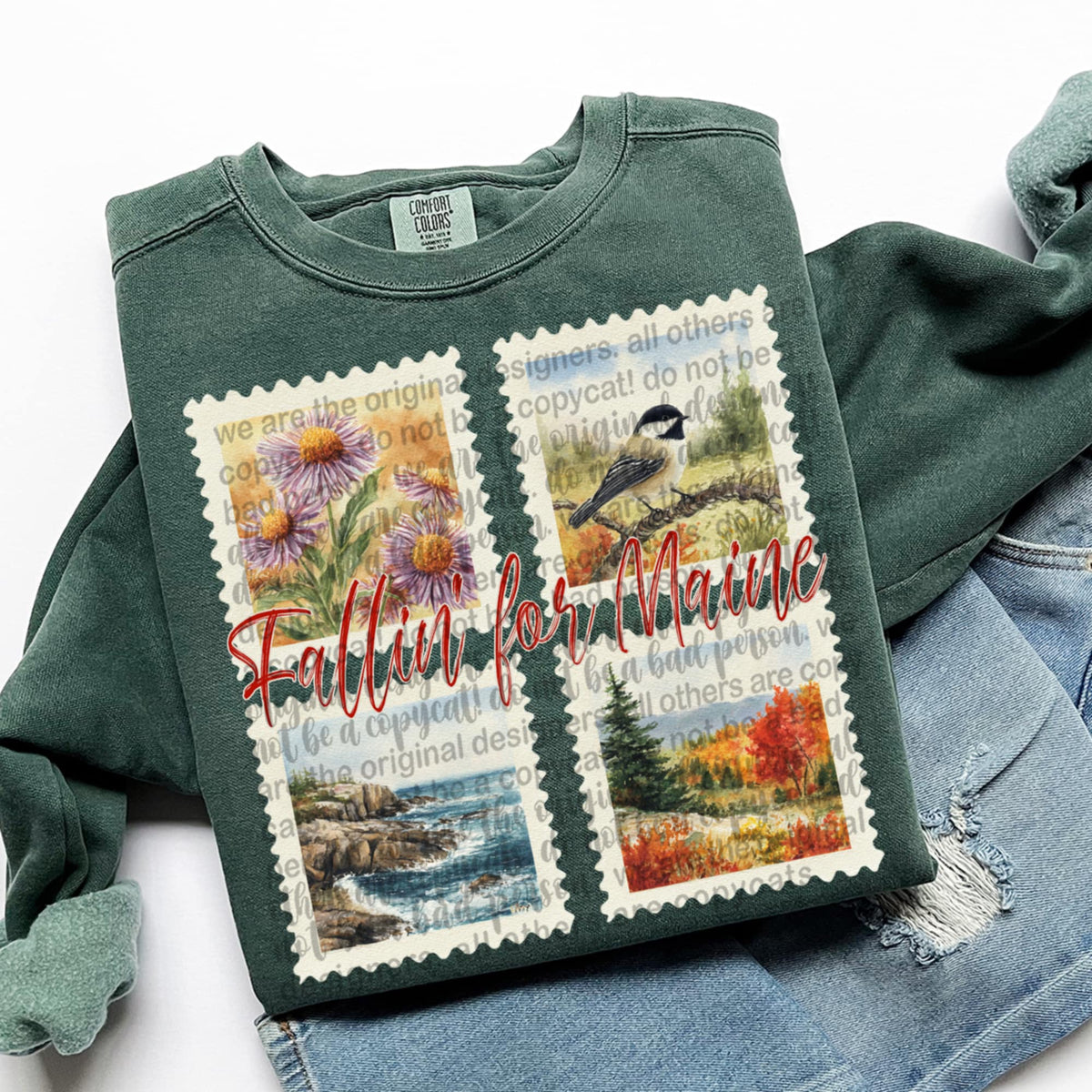 Falling For Maine Fall Stamps (TTD) DTF transfer
