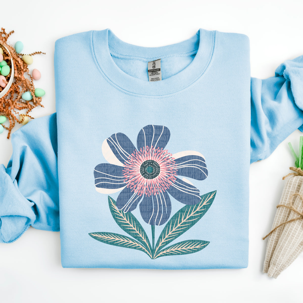 Blue flower 95188 DTF transfer