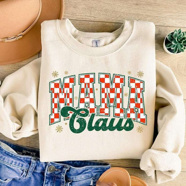 Mama claus red checkered 67914 DTF transfer