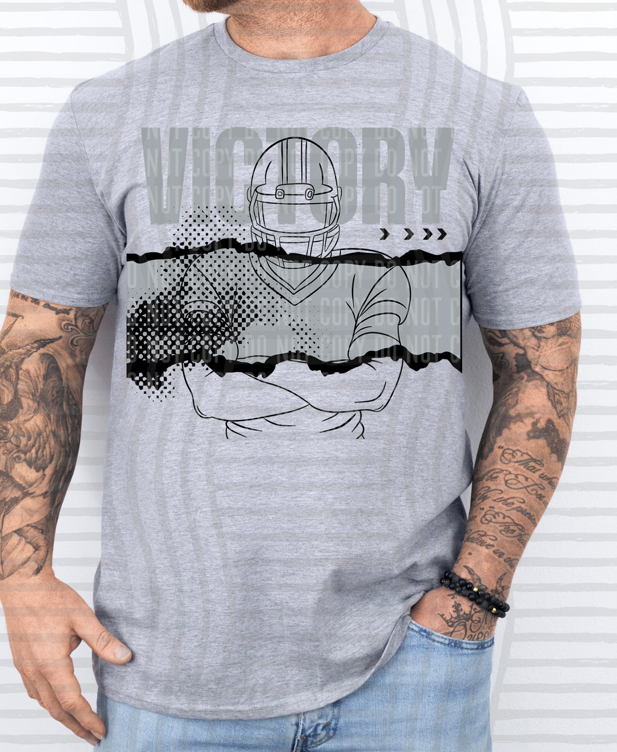 victory football player GREY/BLACK (caplinger) DTF Transfer