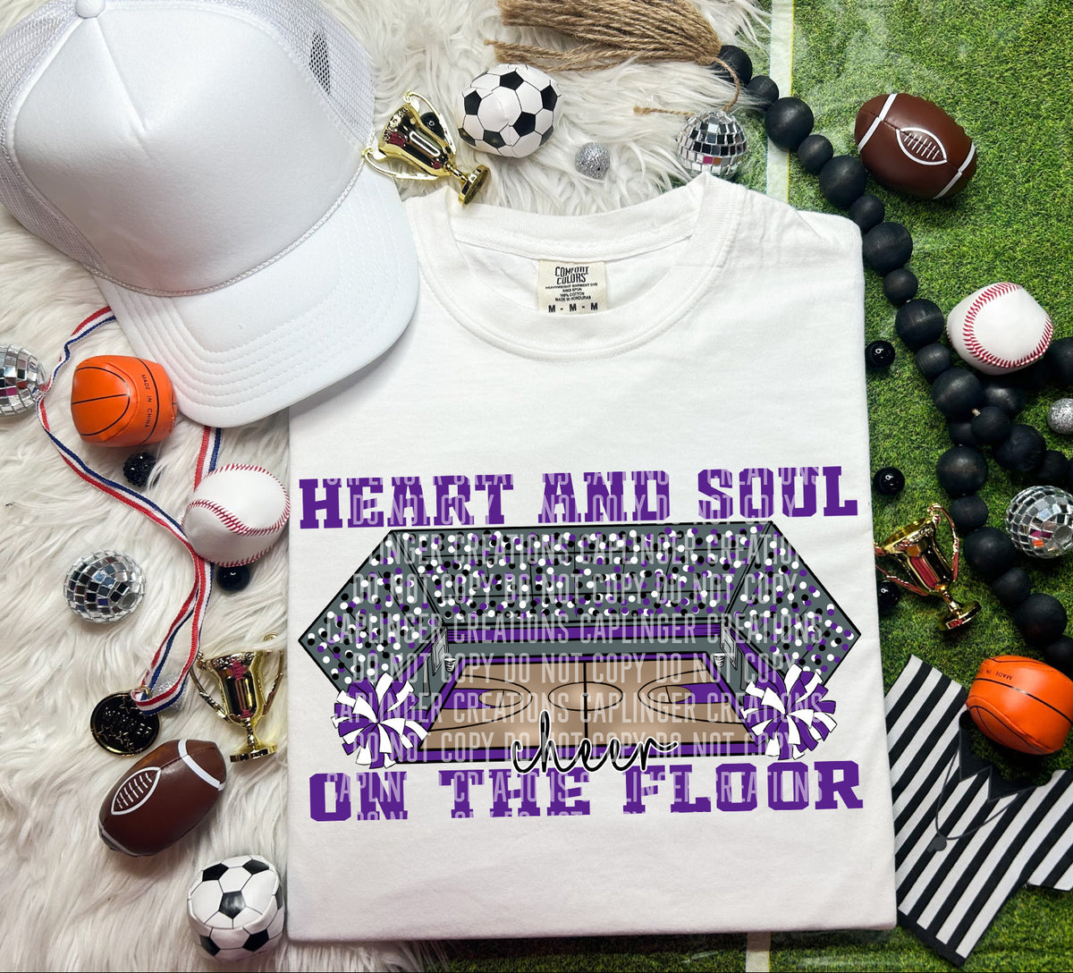 Heart and Soul on the floor Cheer Purple (Caplinger) DTF transfer