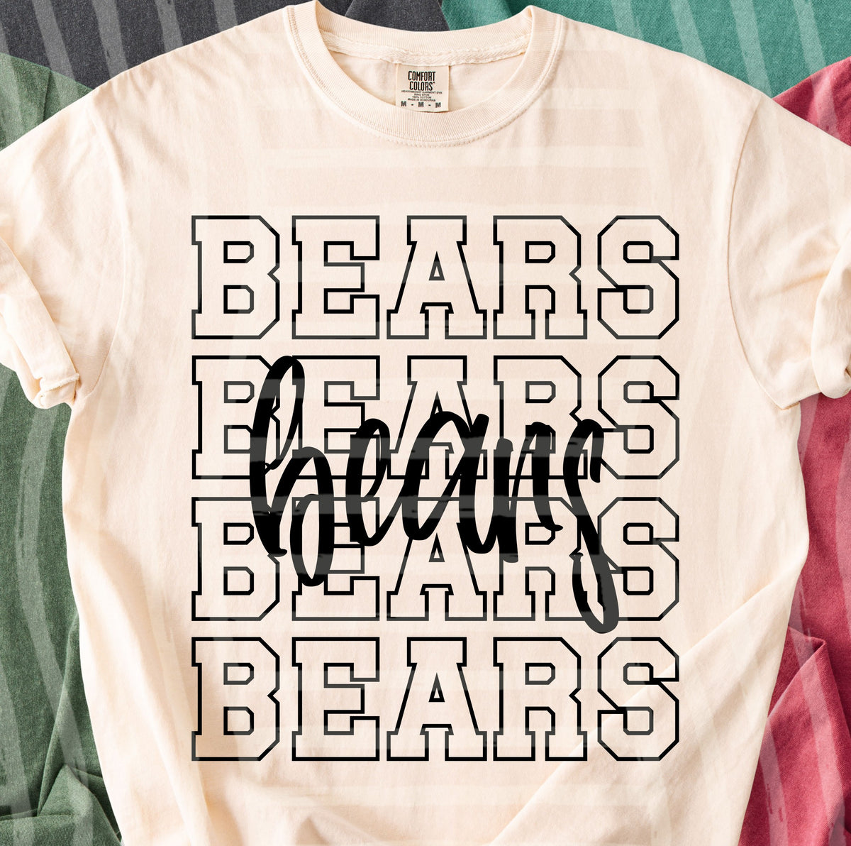 bears simple stacked outlines (Caplinger) DTF Transfer