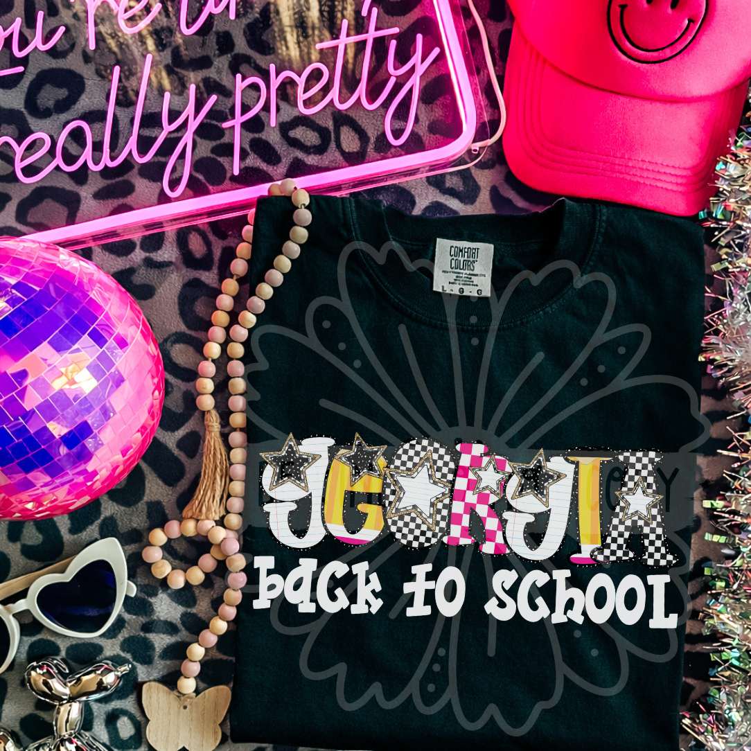 georgia back to school patterned letters (vehement) DTF Transfer