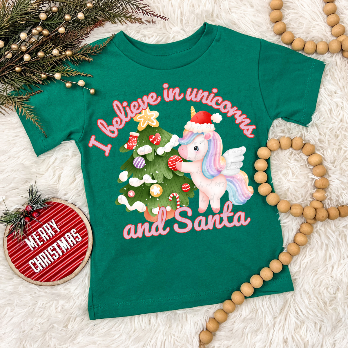 I Believe In Unicorns And Santa DTF Transfer