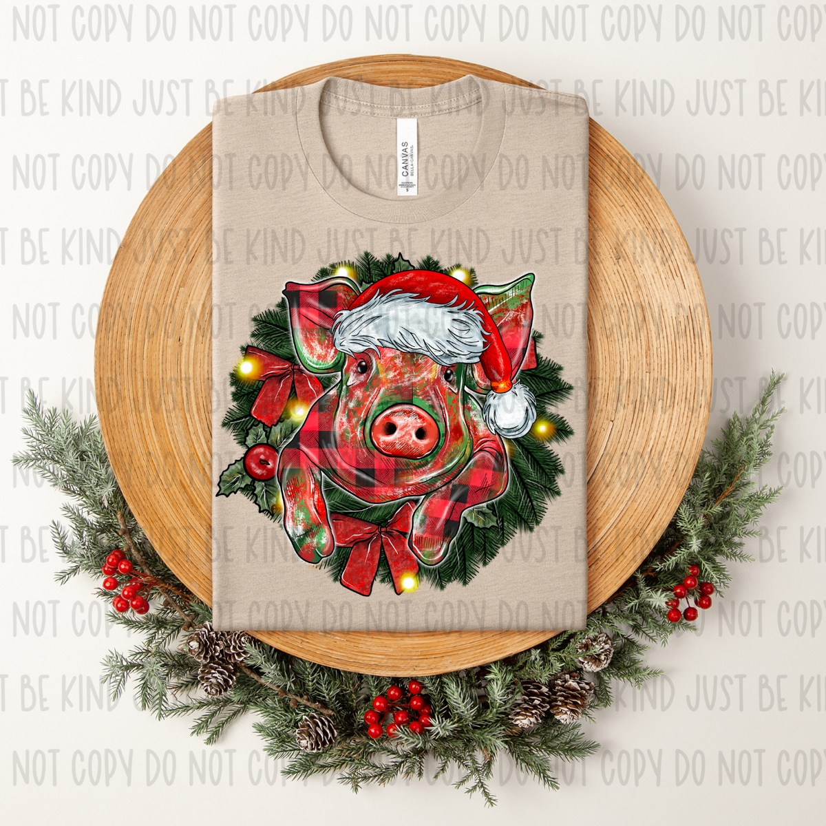 Christmas Pig (RD) 72383 DTF Transfer