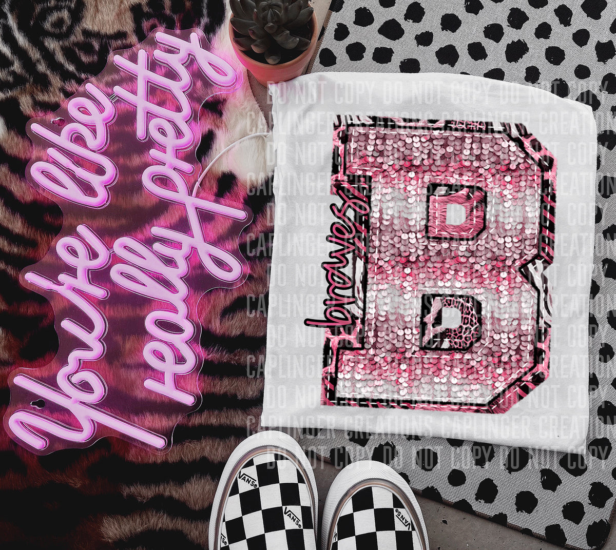 Braves wild and pink (Caplinger) DTF transfer