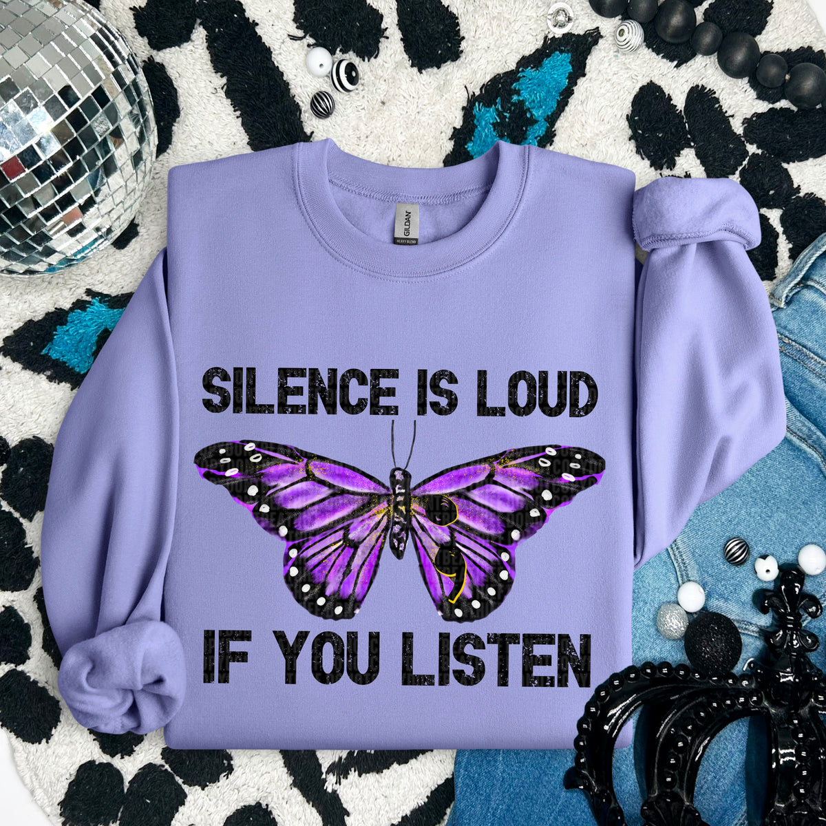 Silence is loud if you listen 91716 DTF transfer