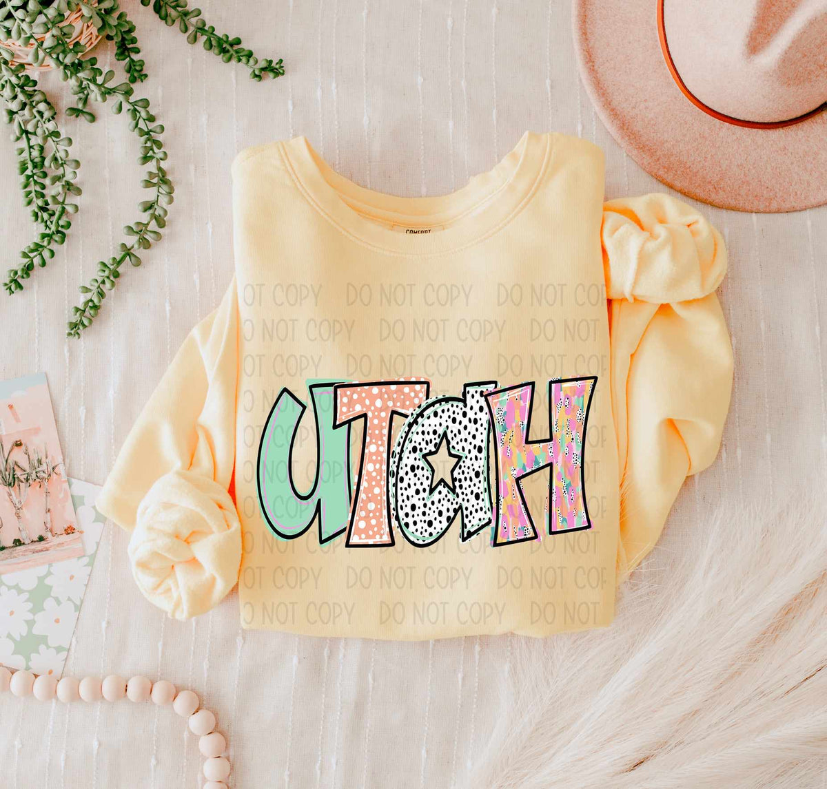 Utah peach and green (SWD) 55652 DTF transfer